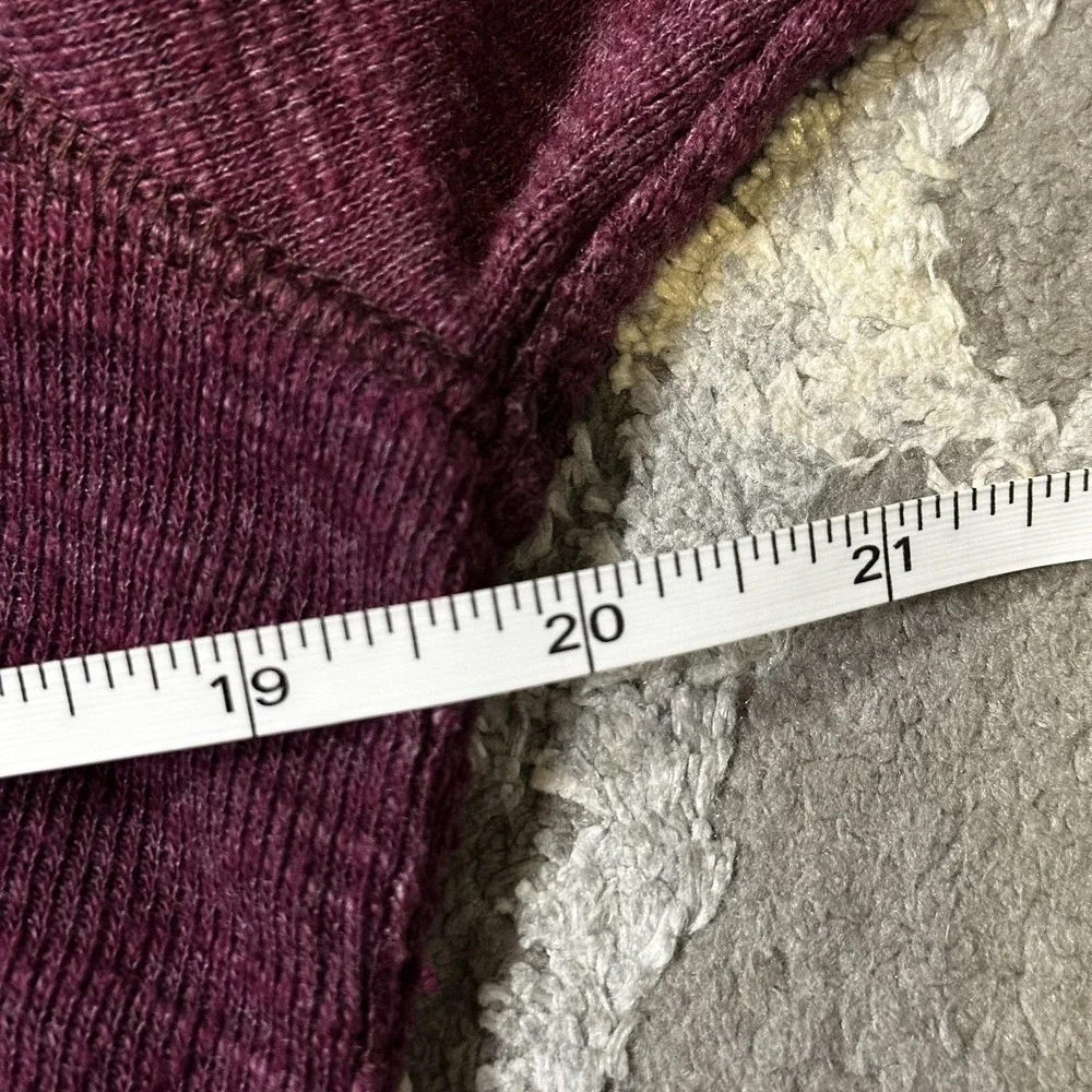 We The Free Womens XS Plum Burgundy Split Back Turtleneck‎ Knit Top Oversized